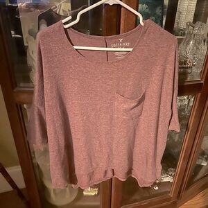 American Eagle, soft & sexy plush light purple short sleeve plush small shirt